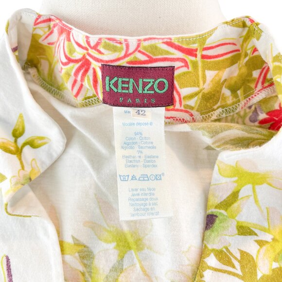 Kenzo Tropical Plant Print Sleeveless High Collar Tank - Picture 6 of 6